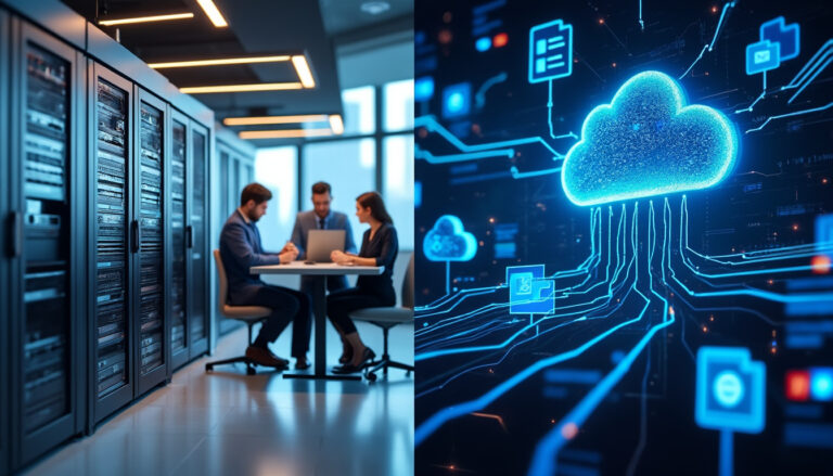 Réunion sur cloud computing et serveurs numériques.