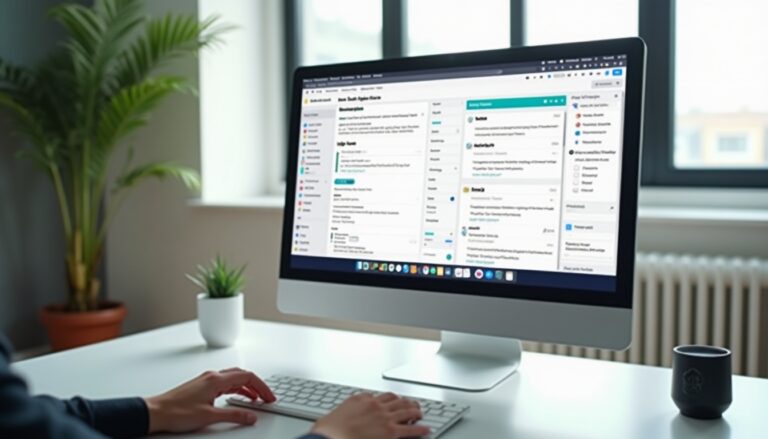Personne utilisant un iMac avec écran d'application