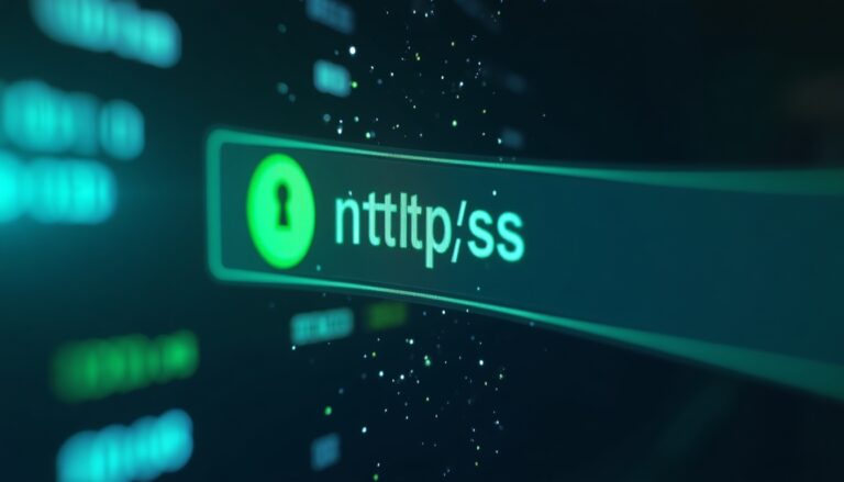 Barre d'adresse sécurisée sur écran informatique