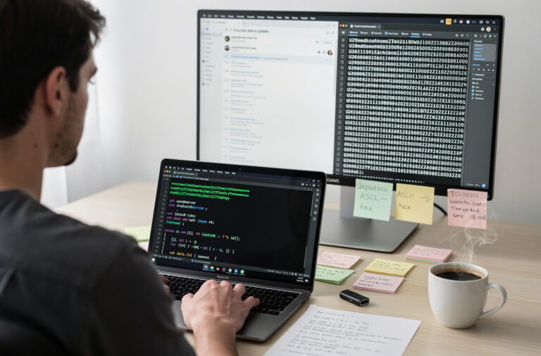 L’encodage base64 est une technique essentielle pour convertir des données binaires en texte ASCII, facilitant leur transmission sur tous les canaux. Ce guide pratique explique comment encoder et décoder en base64 directement depuis la ligne de commande, une compétence précieuse pour développeurs et administrateurs système souhaitant manipuler efficacement fichiers et flux de données.