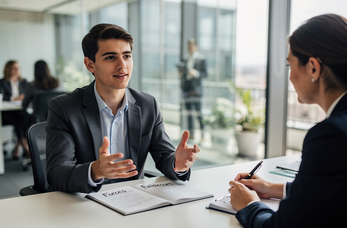  Pour réussir son entretien d’embauche, il est essentiel d’identifier objectivement ses forces et ses faiblesses. Préparez une auto-évaluation sincère en listant vos atouts professionnels et vos points faibles, puis illustrez-les par des exemples concrets. Cette préparation vous aidera à répondre naturellement et efficacement face au recruteur. 