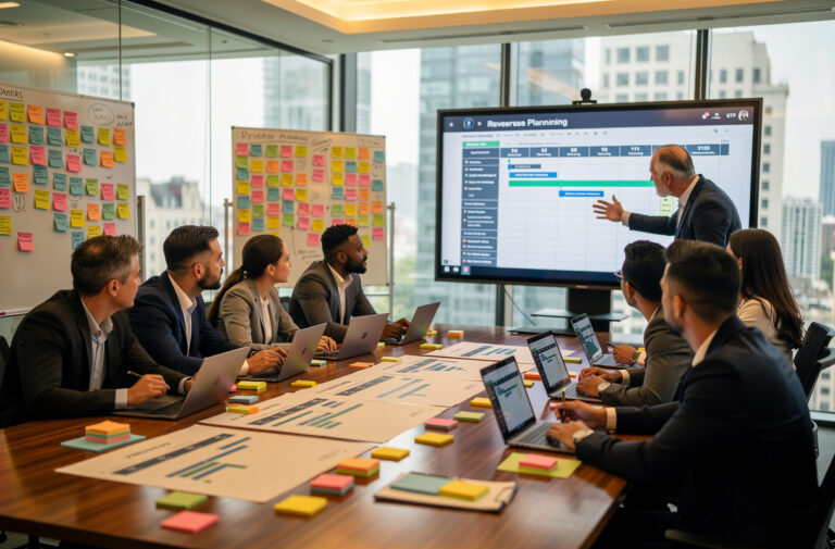 Le guide pratique pour construire un rétroplanning efficace étape par étape présente les clés d’une gestion de projet réussie grâce à la planification inversée. Le rétroplanning, fondement du pilotage stratégique, permet de structurer chaque étape depuis la deadline jusqu’au démarrage, en garantissant une vision claire des tâches, des objectifs et des échéances à respecter pour éviter tout retard ou oubli dans l’exécution du projet.