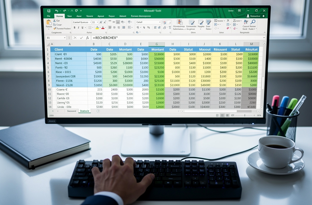 La fonction RECHERCHEV dans Excel permet de rechercher verticalement une information dans une colonne, tandis que RECHERCHEH effectue la même opération horizontalement dans une ligne. RECHERCHEX, plus puissante, offre une flexibilité inégalée en supprimant les contraintes de position et en facilitant la recherche dans tous types de tableaux. 