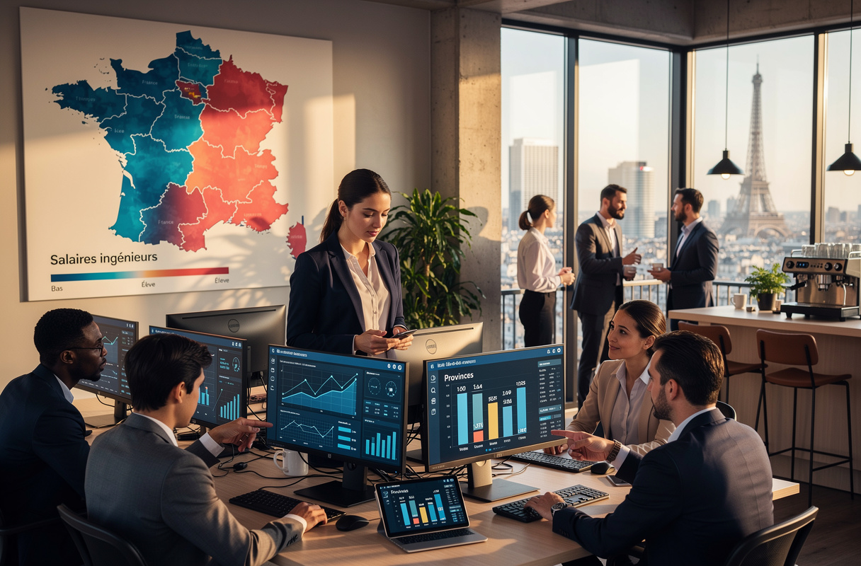 Le salaire moyen des ingénieurs en sortie d’études en 2025 se situe autour de 39 129 euros brut annuel, avec une progression modérée depuis 2019. Les disparités apparaissent selon les filières, notamment entre ingénieurs en technologies de l’information, qui bénéficient de salaires de départ plus élevés, et ceux issus des secteurs agroalimentaire ou génie civil.